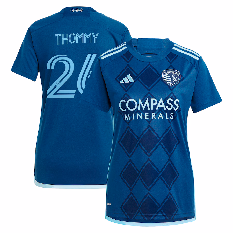 Women's Sporting Kansas City Erik Thommy adidas Navy 2024 Diamonds Our Forever Replica Player Jersey - SUjersey01
