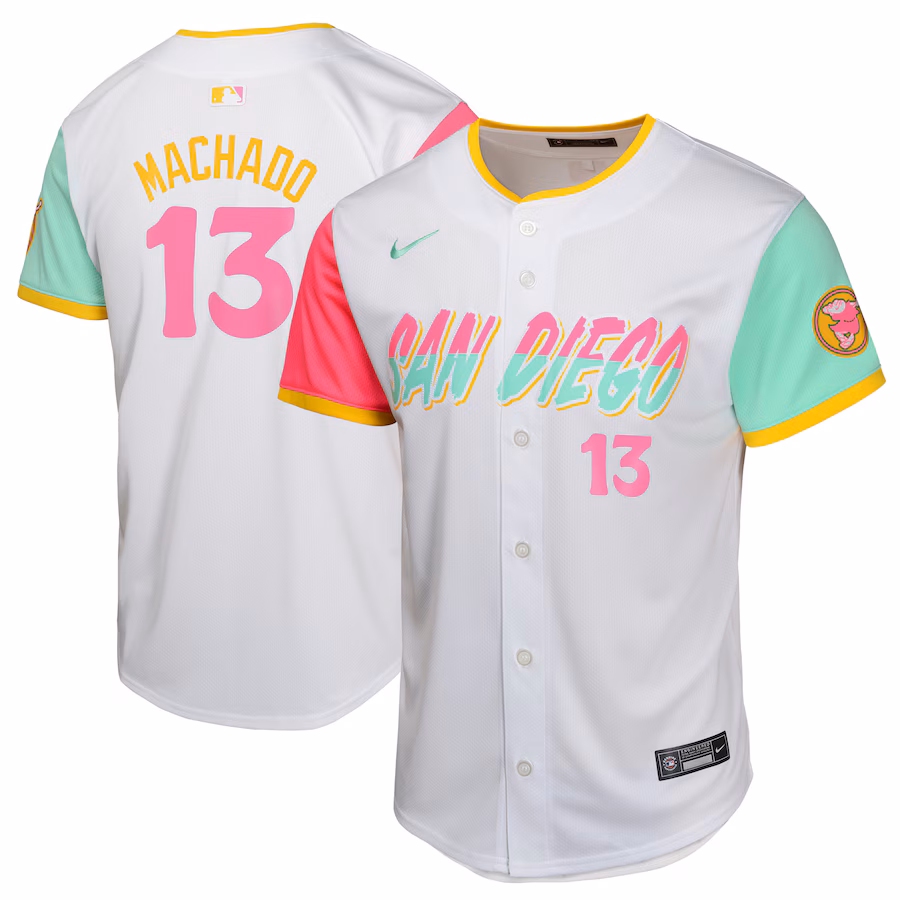 Youth San Diego Padres Manny Machado Nike White City Connect Limited Player Jersey - SUjersey01