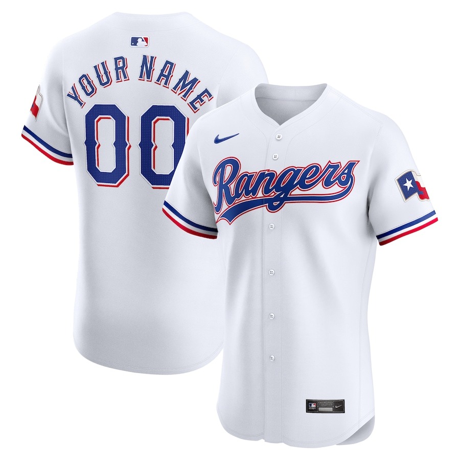 Men's Texas Rangers Nike White Home Elite Custom Jersey - SUjersey01