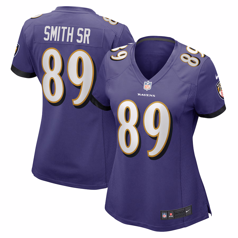 Women's Baltimore Ravens Steve Smith Sr. Nike Purple Retired Player Game Jersey - SUjersey01