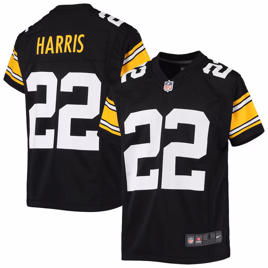 Youth Pittsburgh Steelers Najee Harris Nike Black Game Jersey - SUjersey01