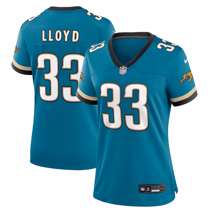 Women's Jacksonville Jaguars Devin Lloyd Nike Teal Prowler Throwback Game Jersey - SUjersey01