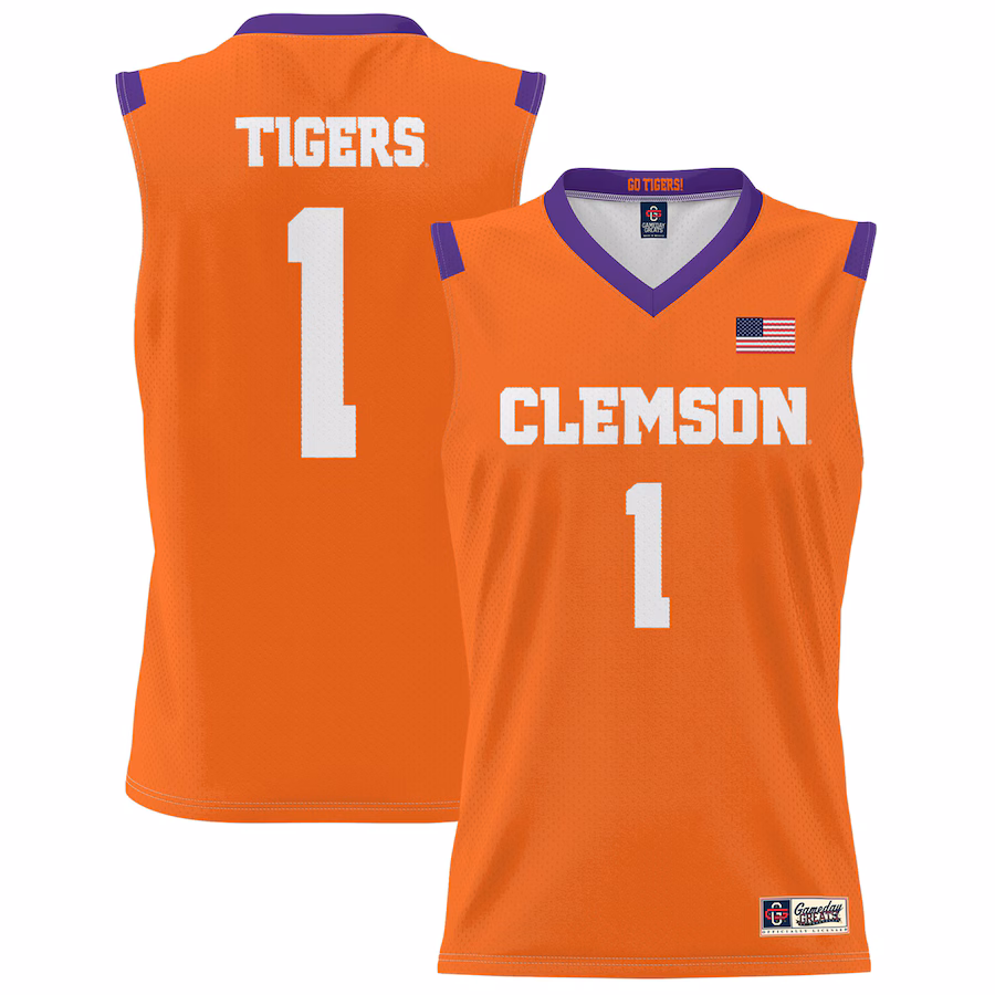 Youth GameDay Greats #1 Orange Clemson Tigers Lightweight Basketball Jersey - SUjersey01
