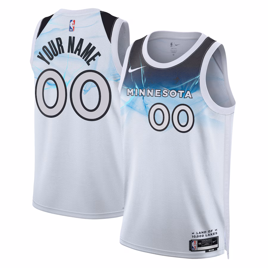 Unisex Minnesota Timberwolves Nike White 2024/25 Custom Swingman Jersey - City Edition - SUjersey01