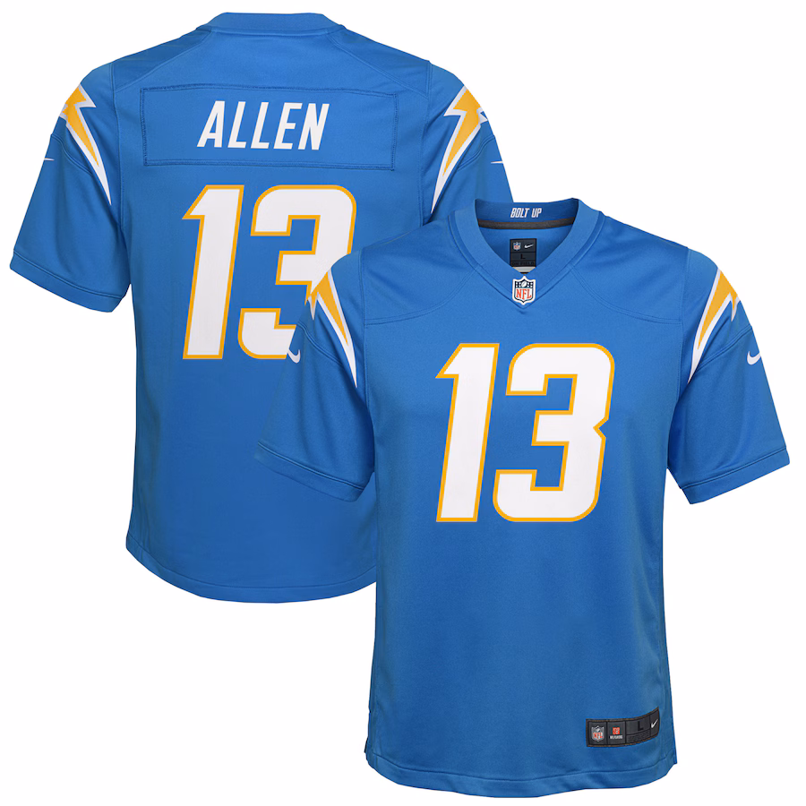 Youth Los Angeles Chargers Keenan Allen Nike Powder Blue Game Jersey - SUjersey01