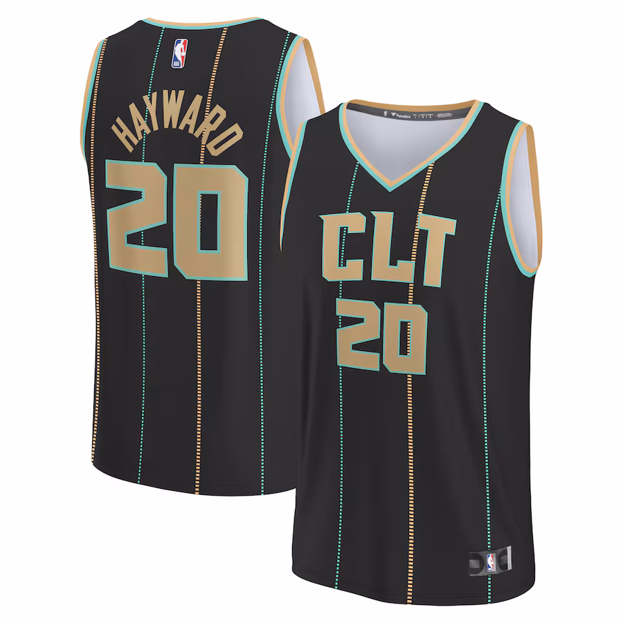Youth Charlotte Hornets Gordon Hayward Fanatics Black Fastbreak Jersey - City Edition - SUjersey01