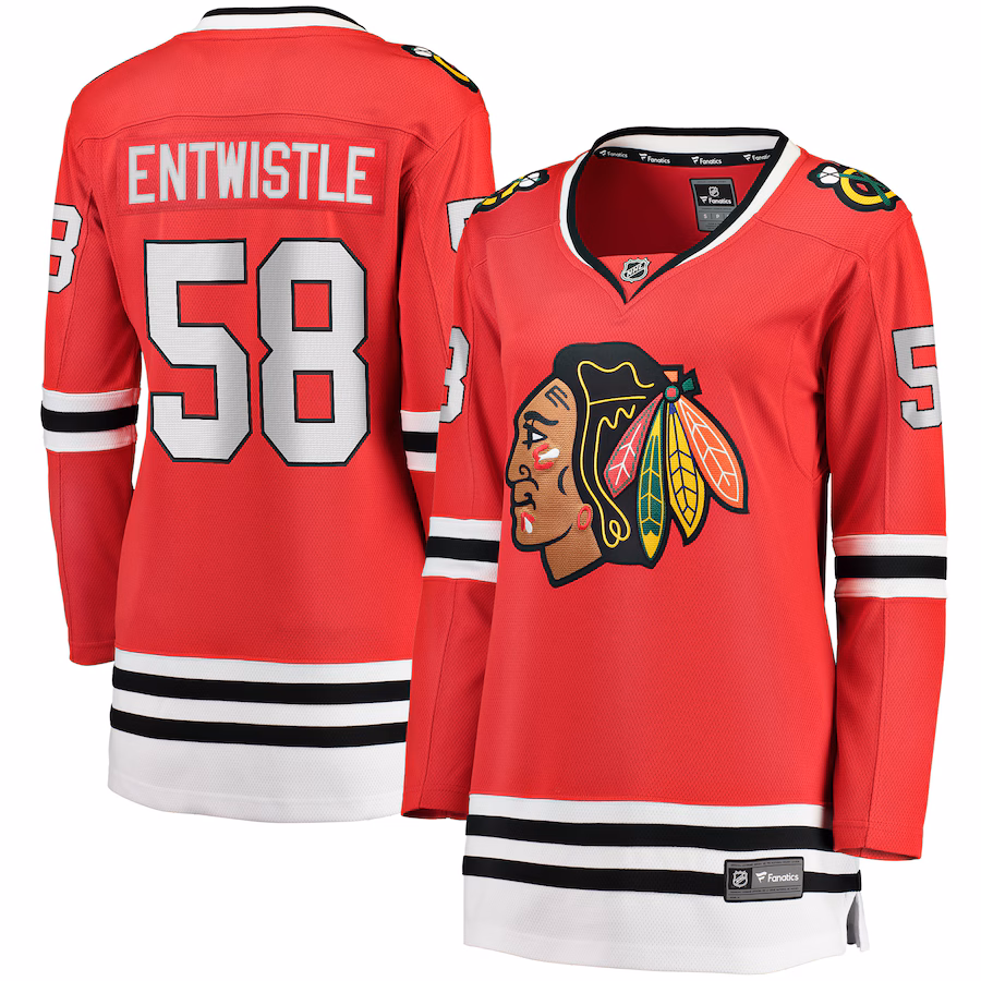 Women's Chicago Blackhawks MacKenzie Entwistle Fanatics Red Home Breakaway Player Jersey - SUjersey01