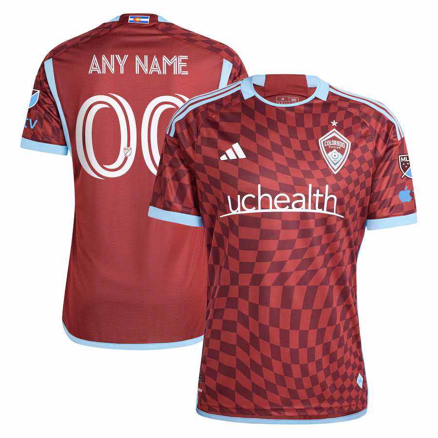 Men's Colorado Rapids  adidas Burgundy 2024 One Flag Kit Authentic Custom Jersey - SUjersey01