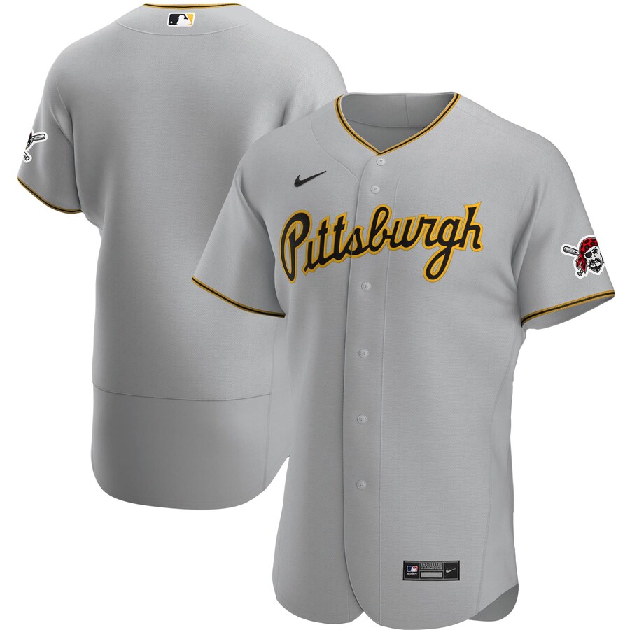 Men's Pittsburgh Pirates Nike Gray Road Authentic Team Jersey - SUjersey01