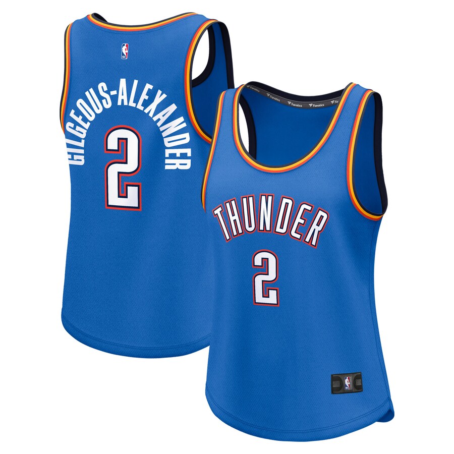 Women's Oklahoma City Thunder Shai Gilgeous-Alexander Fanatics Blue Fast Break Player Jersey - Icon Edition - SUjersey01