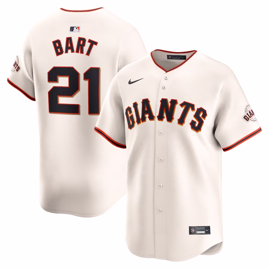 Men's San Francisco Giants Joey Bart Nike Cream Home Limited Player Jersey - SUjersey01