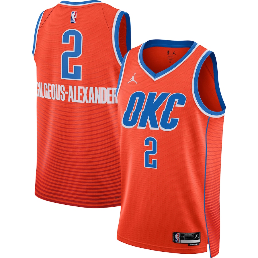 Unisex Oklahoma City Thunder Shai Gilgeous-Alexander Jordan Brand Orange Swingman Jersey - Statement Edition - SUjersey01