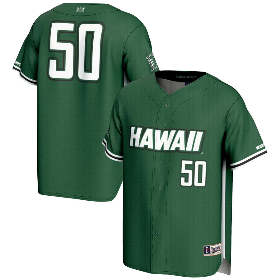 Men's GameDay Greats #1 Green Hawaii Rainbow Warriors Lightweight Baseball Jersey - SUjersey01