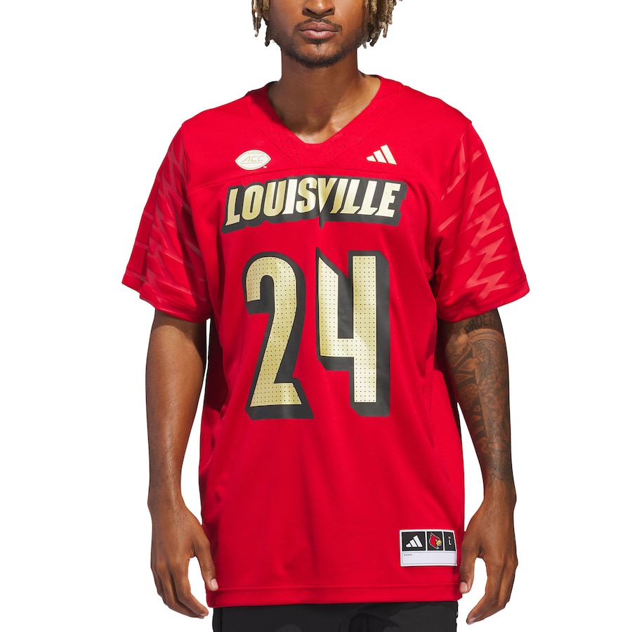 Men's adidas #24 Red Louisville Cardinals Alternate Premier Strategy Jersey - SUjersey01