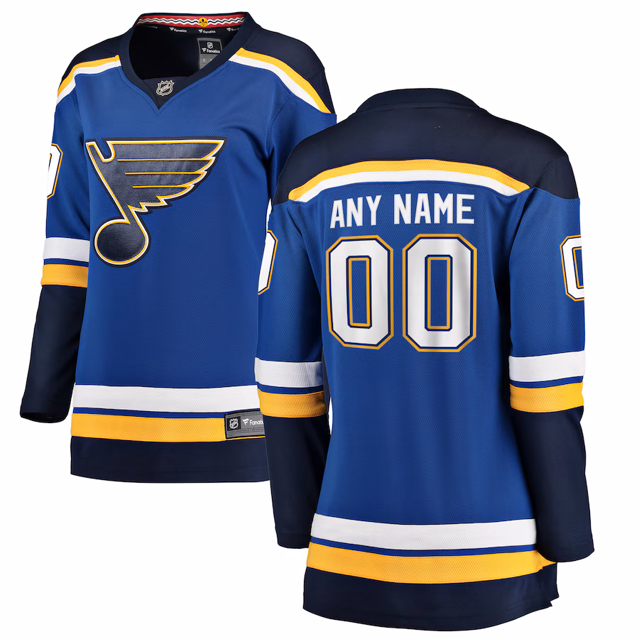 Women's St. Louis Blues Fanatics Blue Home Breakaway Custom Jersey - SUjersey01