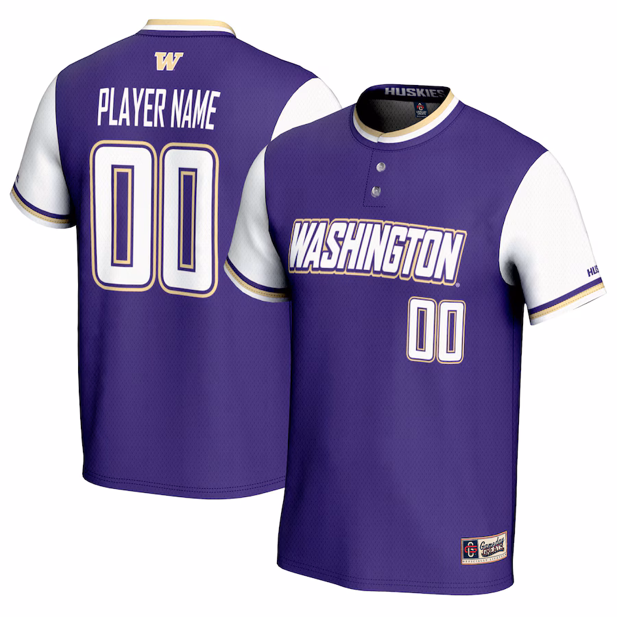 Washington Huskies GameDay Greats Unisex NIL Pick-A-Player Lightweight Softball Jersey - Purple - SUjersey01