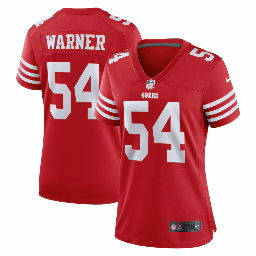 Women's San Francisco 49ers Fred Warner Nike Scarlet Game Player Jersey - SUjersey01