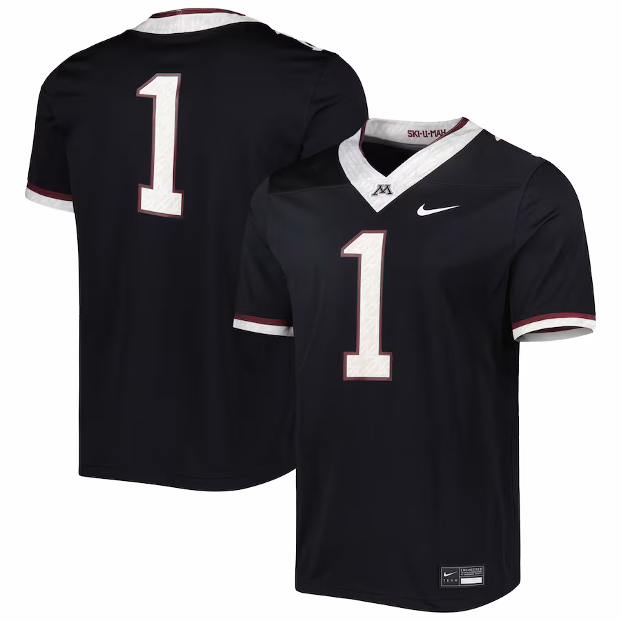 Men's Nike #1 Black Minnesota Golden Gophers Untouchable Football Jersey - SUjersey01