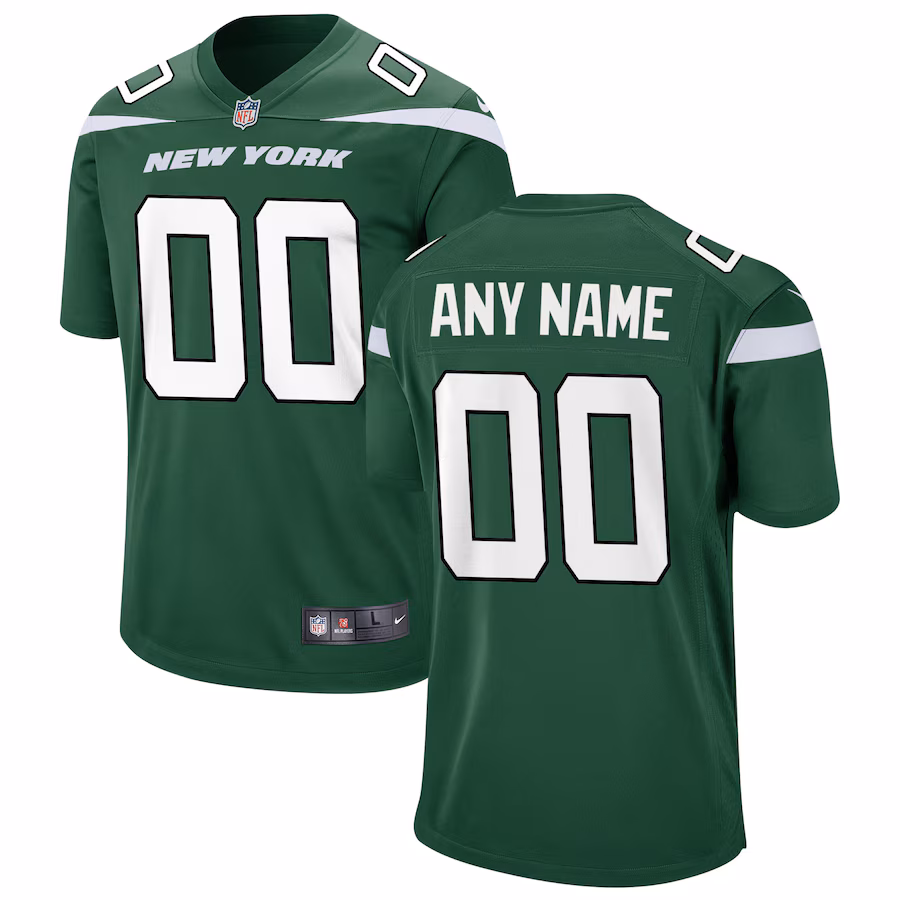 New York Jets Nike Youth Custom Game Jersey - Gotham Green - SUjersey01