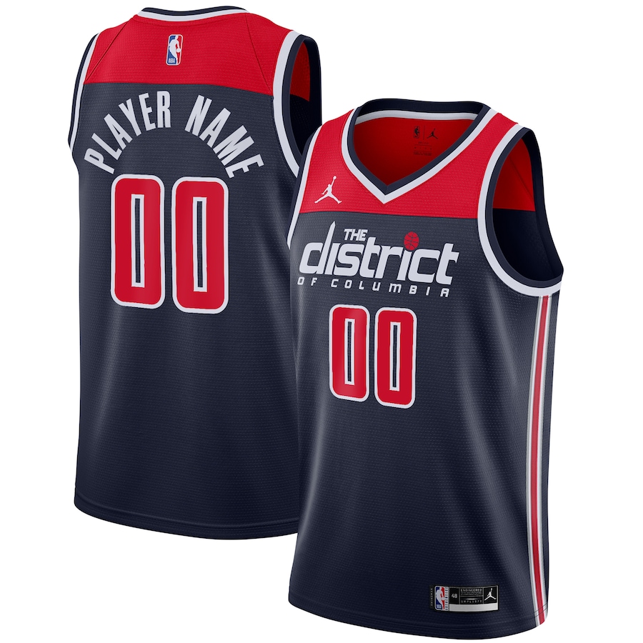 Men's Washington Wizards Jordan Brand Navy Swingman Custom Jersey - Statement Edition - SUjersey01