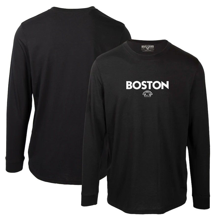Men's Boston Bruins Levelwear Black Oscar City Capsule Long Sleeve T-Shirt - SUjersey01