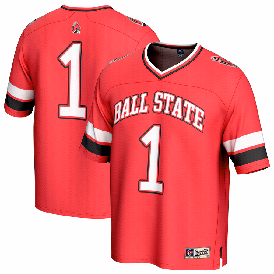 Youth GameDay Greats #1 Cardinal Ball State Cardinals Lightweight Collegiate Football Fashion Jersey - SUjersey01