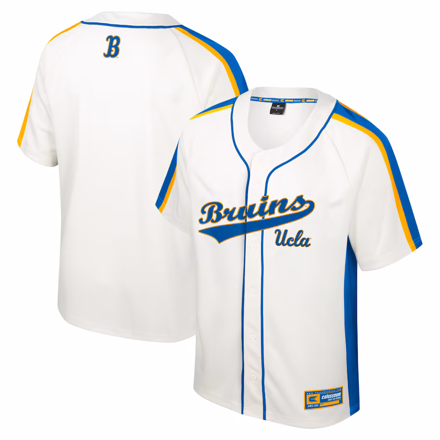 Men's Colosseum Cream UCLA Bruins Ruth Button-Up Baseball Jersey - SUjersey01