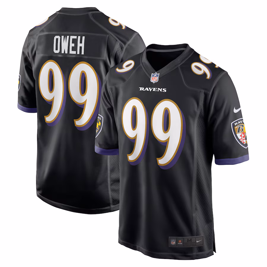 Men's Baltimore Ravens Odafe Oweh Nike Black Alternate Game Jersey - SUjersey01