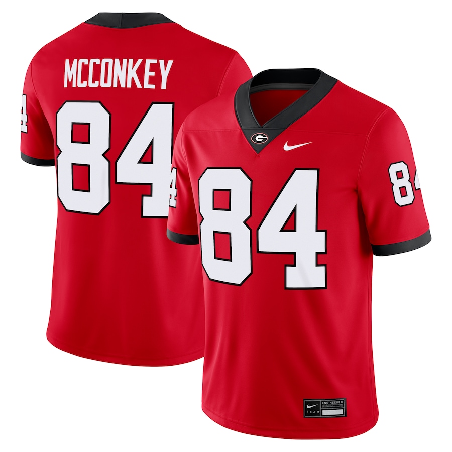 Men's Nike Ladd McConkey Red Georgia Bulldogs Player Game Jersey - SUjersey01