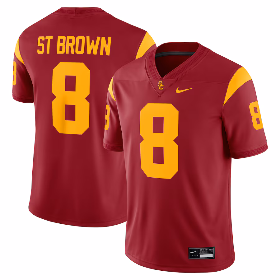 Men's Nike Amon-Ra St. Brown Cardinal USC Trojans Player Game Jersey - SUjersey01