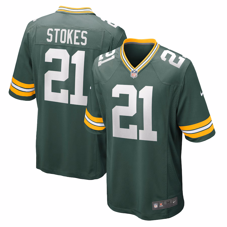 Men's Green Bay Packers Eric Stokes Nike Green Player Game Jersey - SUjersey01