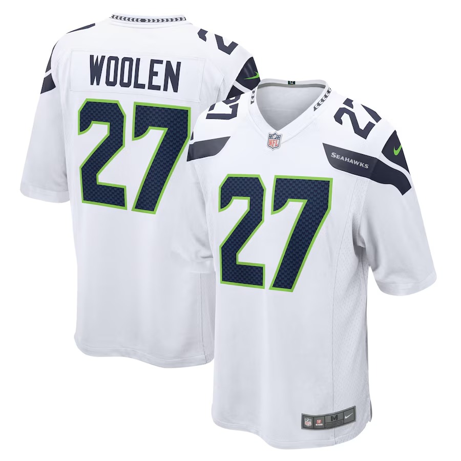 Men's Seattle Seahawks Tariq Woolen Nike White Game Player Jersey - SUjersey01
