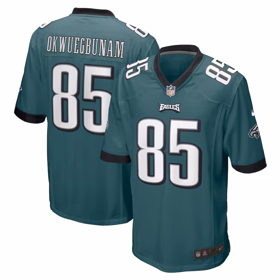 Men's Philadelphia Eagles Albert Okwuegbunam Nike Midnight Green Team Game Jersey - SUjersey01