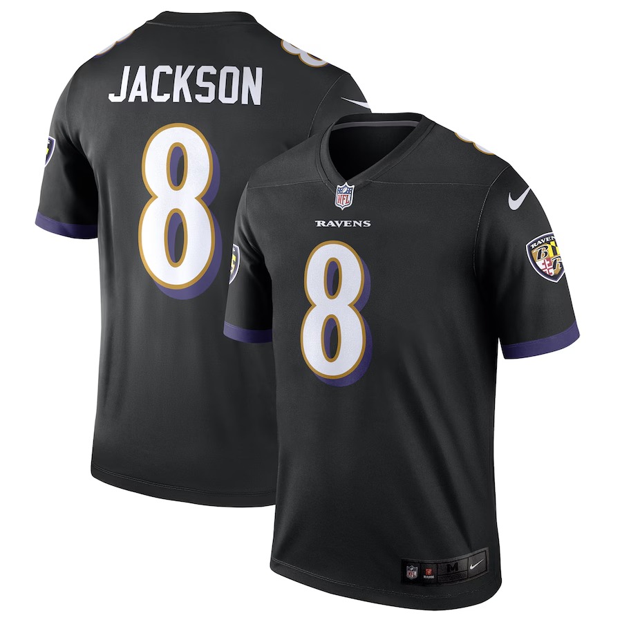 Men's Baltimore Ravens Lamar Jackson Nike Black Legend Jersey - SUjersey01