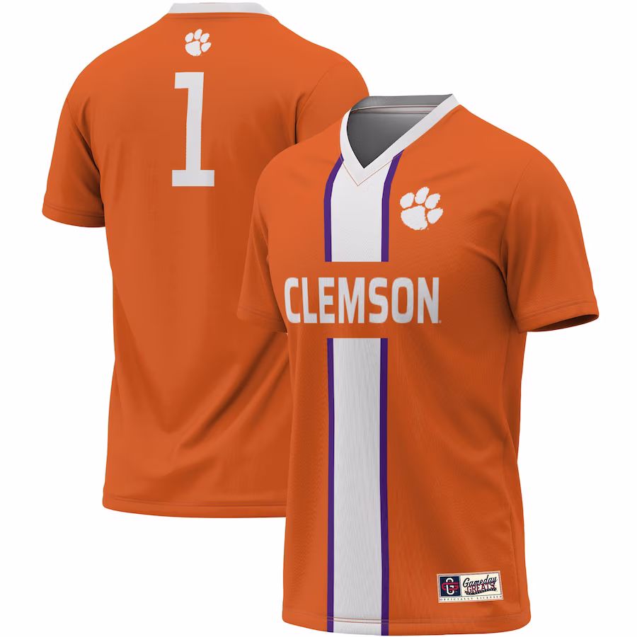 #1 Clemson Tigers ProSphere Unisex Lightweight Soccer Jersey - Orange - SUjersey01