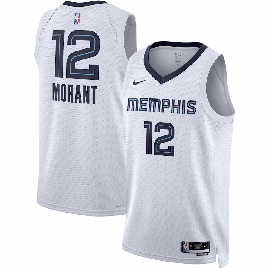 Unisex Memphis Grizzlies Ja Morant Nike White Swingman Jersey - Association Edition - SUjersey01
