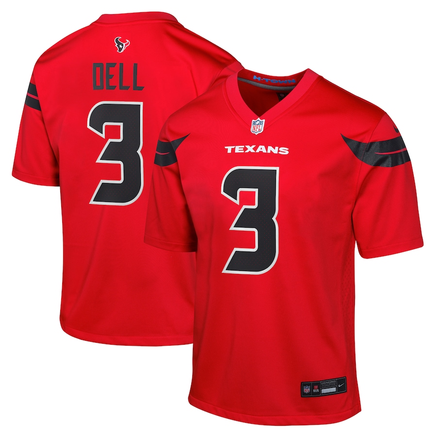 Youth Houston Texans Tank Dell Nike Red Alternate Game Jersey - SUjersey01