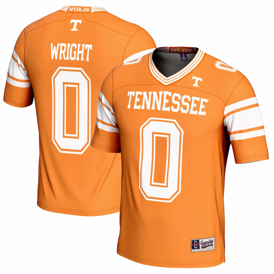 Jaylen Wright Tennessee Volunteers GameDay Greats NIL Player Football Jersey - Tennessee Orange - SUjersey01