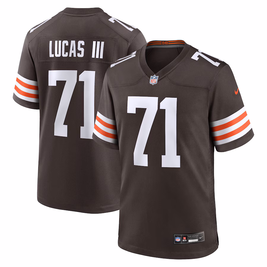 Men's Cleveland Browns Cornelius Lucas Nike Brown Team Game Jersey - SUjersey01