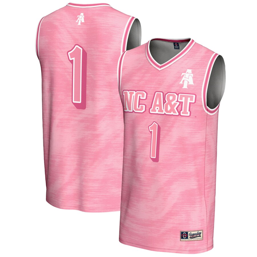Youth GameDay Greats #1 Pink North Carolina A&T Aggies Lightweight Basketball Jersey - SUjersey01
