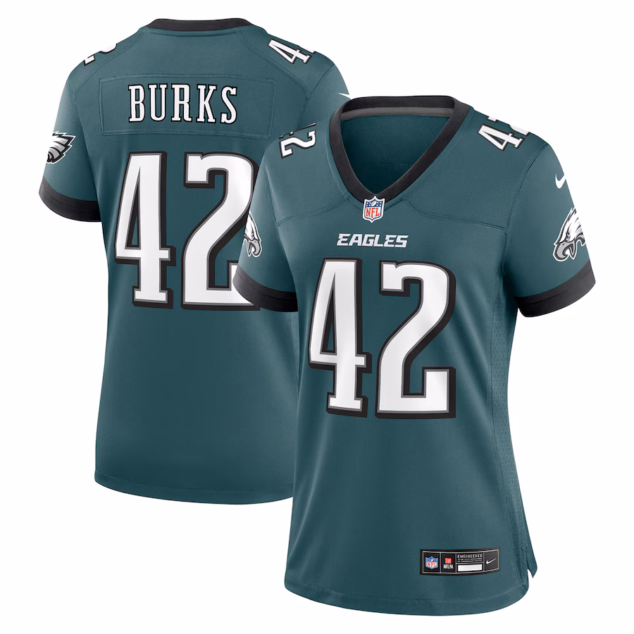 Women's Philadelphia Eagles Oren Burks Nike Midnight Green  Game Jersey - SUjersey01