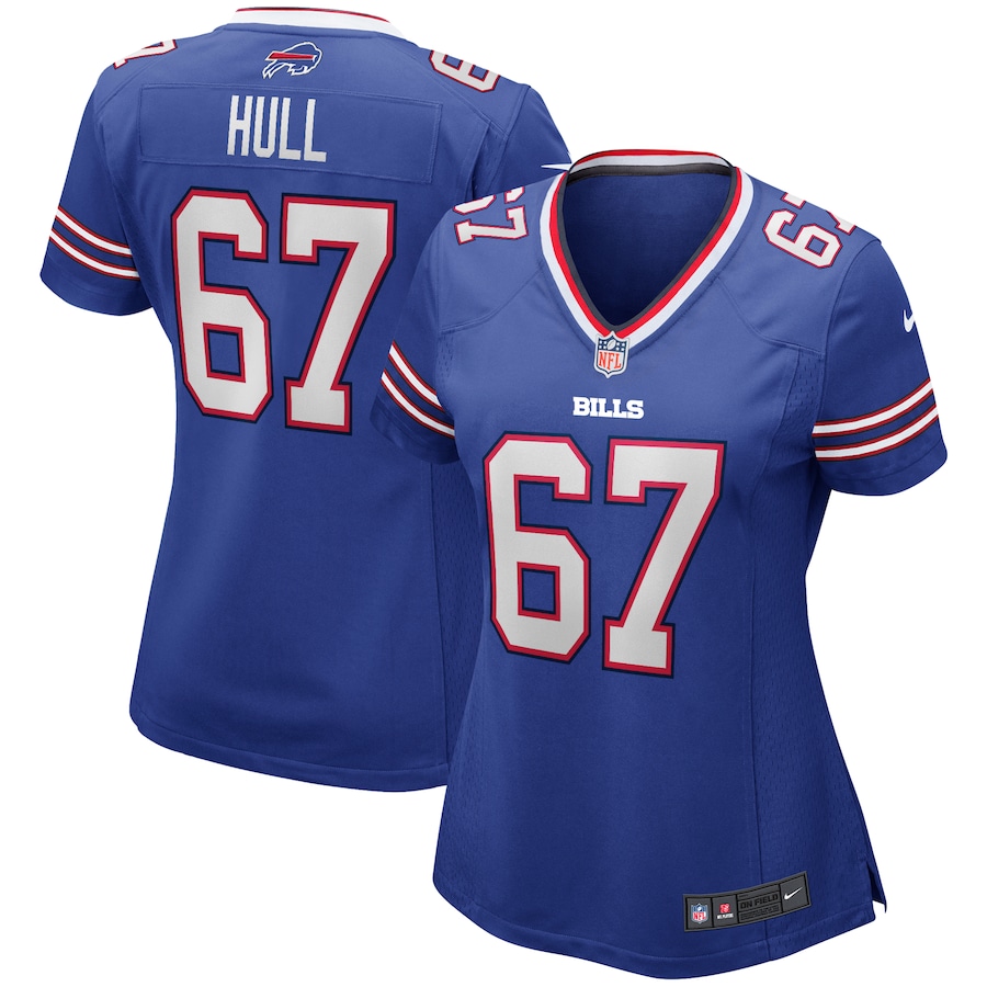 Women's Buffalo Bills Kent Hull Nike Royal Game Retired Player Jersey - SUjersey01