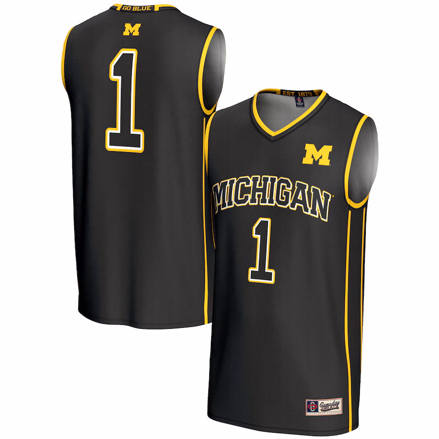 Unisex GameDay Greats #1 Black Michigan Wolverines Lightweight Basketball Jersey - SUjersey01