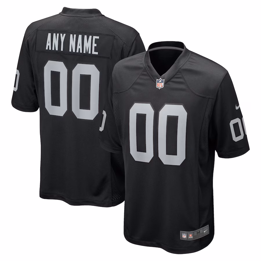 Men's Las Vegas Raiders Nike Black Custom Game Jersey - SUjersey01