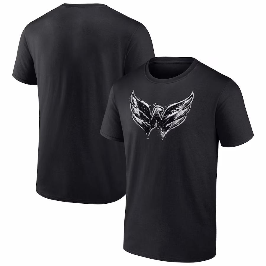 Men's Washington Capitals Black Iced Out T-Shirt - SUjersey01
