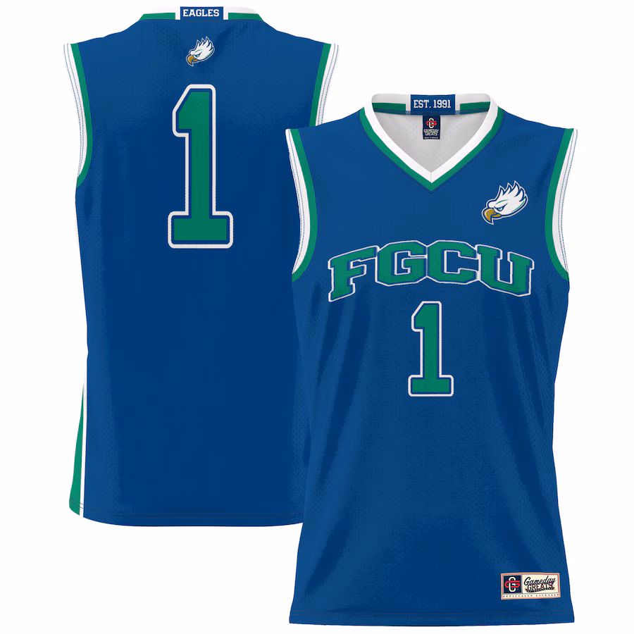Youth GameDay Greats Blue #1 Florida Gulf Coast Eagles Lightweight Basketball Jersey - SUjersey01