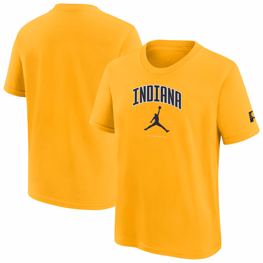 Youth Indiana Pacers Jordan Brand Gold Essential Cities T-Shirt - SUjersey01