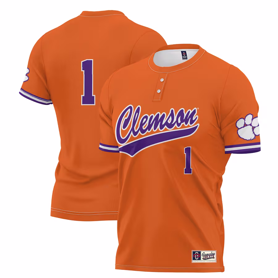 #1 Clemson Tigers GameDay Greats Unisex Lightweight Softball Jersey - Orange - SUjersey01