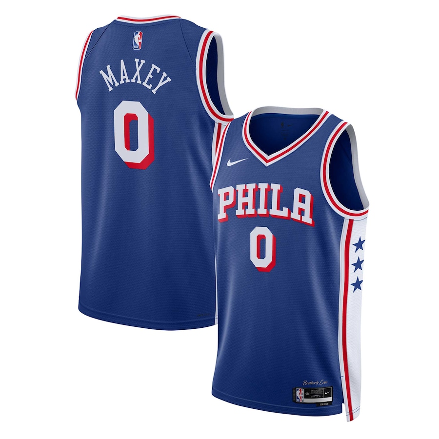 Unisex Philadelphia 76ers Tyrese Maxey Nike Royal Swingman Jersey - Icon Edition - SUjersey01