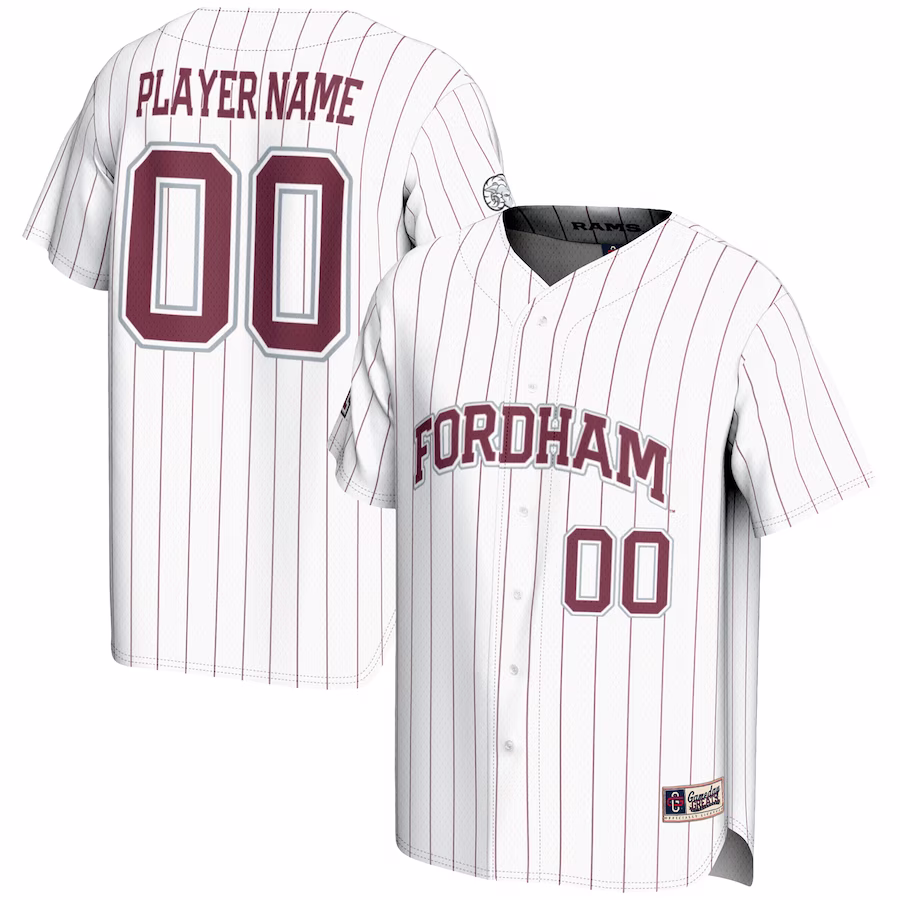 Fordham Rams GameDay Greats Youth NIL Pick-A-Player Lightweight Baseball Jersey - White - SUjersey01